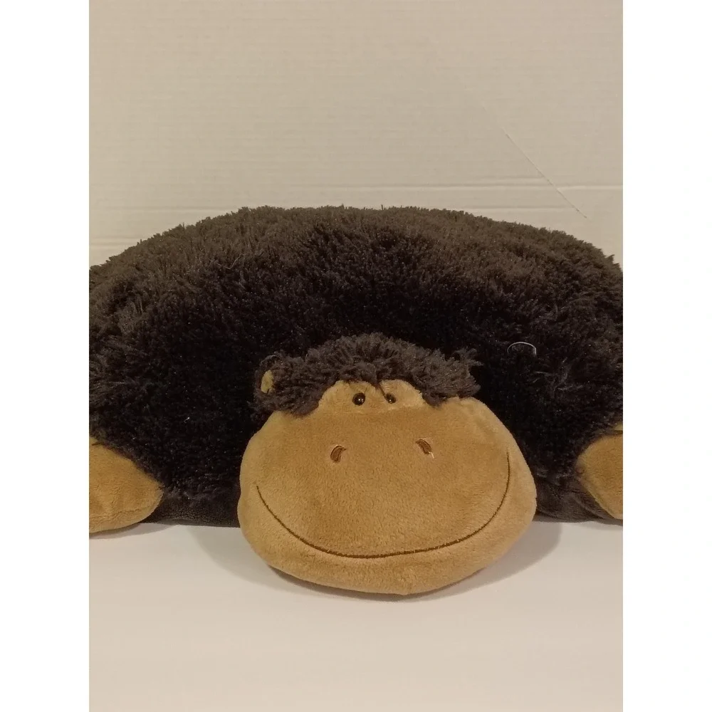 Pillow Pets Monkey Plush Brown Tan Stuffed Animal‎ Folding Pillow Toy 18 inch